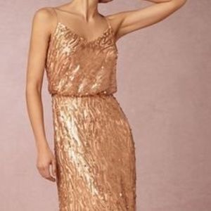 Gold Donna Morgan Courtney gown Size 6 Bridesmaid